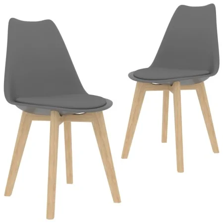 Sillas de comedor 2 unidades plástico gris de vidaXL, Sillas de comedor - Ref: Foro24-244785, Precio: 134,44 €, Descuento: %