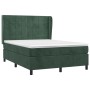 Cama box spring con colchón terciopelo verde oscuro 140x190 cm de , Camas y somieres - Ref: Foro24-3129210, Precio: 524,58 €,...