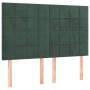 Cama box spring con colchón terciopelo verde oscuro 140x190 cm de , Camas y somieres - Ref: Foro24-3129210, Precio: 524,58 €,...