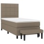 Cama box spring con colchón tela gris taupe 90x200 cm de , Camas y somieres - Ref: Foro24-3136569, Precio: 390,72 €, Descuent...