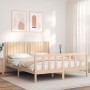 Estructura de cama con cabecero madera maciza 160x200 cm de , Camas y somieres - Ref: Foro24-3192956, Precio: 153,43 €, Descu...