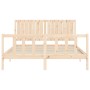 Estructura de cama con cabecero madera maciza 160x200 cm de , Camas y somieres - Ref: Foro24-3192956, Precio: 153,43 €, Descu...