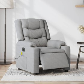 Sillón reclinable de masaje eléctrico tela gris claro en Sillones | Comprar online en Foru.es