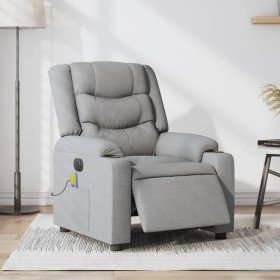 Sillón reclinable de masaje eléctrico tela gris claro en Sillones | Comprar online en Foru.es