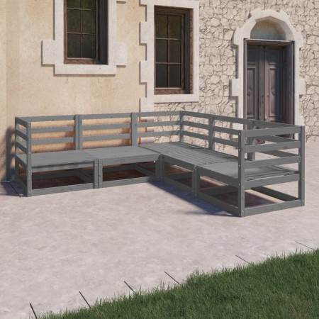 Muebles de jardín 5 piezas gris madera de pino maciza de , Conjuntos de jardín - Ref: Foro24-3075726, Precio: 316,26 €, Descu...