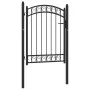 Gartentor mit Oberbogen aus schwarzem Stahl 100x125 cm von , Gartentore - Ref: Foro24-146369, Preis: 170,80 €, Rabatt: %