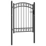 Puerta de jardín con arco superior acero negro 100x125 cm de , Puertas de jardín - Ref: Foro24-146369, Precio: 178,78 €, Desc...
