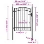 Gartentor mit Oberbogen aus schwarzem Stahl 100x125 cm von , Gartentore - Ref: Foro24-146369, Preis: 170,80 €, Rabatt: %