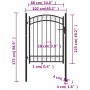 Puerta de jardín con arco superior acero negro 100x125 cm de , Puertas de jardín - Ref: Foro24-146369, Precio: 178,78 €, Desc...