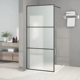 Duschwand aus schwarz mattiertem ESG-Glas, 90 x 195 cm von , Duschwände und Duschwände - Ref: Foro24-152111, Preis: 153,67 €,...
