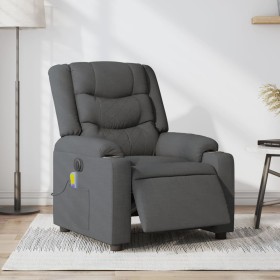 Sillón reclinable de masaje eléctrico tela gris oscuro en Sillones | Comprar online en Foru.es