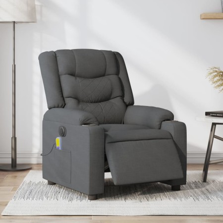 Sillón reclinable de masaje eléctrico tela gris oscuro en Sillones | Comprar online en Foru.es