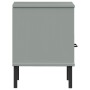 Mesita de noche patas de metal madera maciza pino gris OSLO de vidaXL, Mesitas de noche - Ref: Foro24-350971, Precio: 63,39 €...