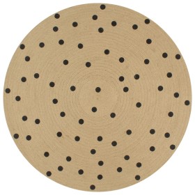 Alfombra de yute tejida a mano con estampado de lunares 120 cm de , Alfombras - Ref: Foro24-133687, Precio: 36,60 €, Descuent...