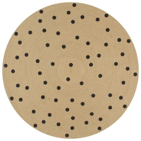 Alfombra de yute tejida a mano con estampado de lunares 120 cm de , Alfombras - Ref: Foro24-133687, Precio: 36,60 €, Descuent...