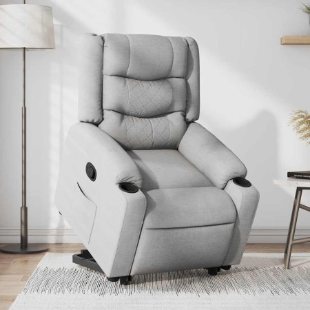 Sillón reclinable elevable de tela gris claro en Sillones | Comprar online en Foru.es