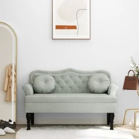 Banco con cojines terciopelo gris claro 120,5x65x75 cm de , Bancos - Ref: Foro24-372140, Precio: 193,93 €, Descuento: %