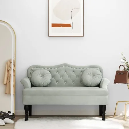 Banco con cojines terciopelo gris claro 120,5x65x75 cm by , Banks - Ref: Foro24-372140, Price: 193,93 €, Discount: %