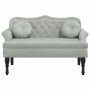 Banco con cojines terciopelo gris claro 120,5x65x75 cm de , Bancos - Ref: Foro24-372140, Precio: 198,60 €, Descuento: %