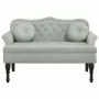 Bank mit hellgrauen Samtkissen 120,5x65x75 cm von , Banken - Ref: Foro24-372140, Preis: 193,93 €, Rabatt: %