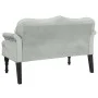 Bank mit hellgrauen Samtkissen 120,5x65x75 cm von , Banken - Ref: Foro24-372140, Preis: 193,93 €, Rabatt: %