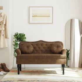 Banco con cojines ante sintético marrón 120,5x65x75 cm by , Banks - Ref: Foro24-372149, Price: 214,70 €, Discount: %