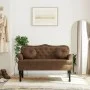 Banco con cojines ante sintético marrón 120,5x65x75 cm de , Bancos - Ref: Foro24-372149, Precio: 214,70 €, Descuento: %