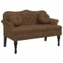 Banco con cojines ante sintético marrón 120,5x65x75 cm de , Bancos - Ref: Foro24-372149, Precio: 214,70 €, Descuento: %