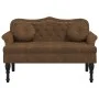 Banco con cojines ante sintético marrón 120,5x65x75 cm de , Bancos - Ref: Foro24-372149, Precio: 214,70 €, Descuento: %