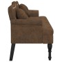 Banco con cojines ante sintético marrón 120,5x65x75 cm de , Bancos - Ref: Foro24-372149, Precio: 219,11 €, Descuento: %
