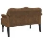 Banco con cojines ante sintético marrón 120,5x65x75 cm de , Bancos - Ref: Foro24-372149, Precio: 214,70 €, Descuento: %