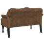 Banco con cojines ante sintético marrón 120,5x65x75 cm de , Bancos - Ref: Foro24-372149, Precio: 219,11 €, Descuento: %