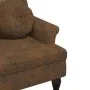 Banco con cojines ante sintético marrón 120,5x65x75 cm de , Bancos - Ref: Foro24-372149, Precio: 214,70 €, Descuento: %