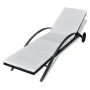 Sun lounger with cushion and black synthetic rattan wheels by vidaXL, Loungers - Ref: Foro24-42495, Price: 174,71 €, Discount: %