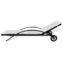 Sun lounger with cushion and black synthetic rattan wheels by vidaXL, Loungers - Ref: Foro24-42495, Price: 174,71 €, Discount: %