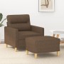 Sillón con taburete tela marrón 60 cm de , Sofás - Ref: Foro24-3201068, Precio: 183,18 €, Descuento: %