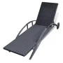 Sun lounger with cushion and black synthetic rattan wheels by vidaXL, Loungers - Ref: Foro24-42495, Price: 174,71 €, Discount: %