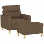 Sillón con taburete tela marrón 60 cm de , Sofás - Ref: Foro24-3201068, Precio: 180,47 €, Descuento: %