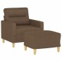 Sillón con taburete tela marrón 60 cm de , Sofás - Ref: Foro24-3201068, Precio: 183,18 €, Descuento: %
