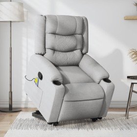 Sillón de masaje reclinable de pie de tela gris claro en Sillones | Comprar online en Foru.es