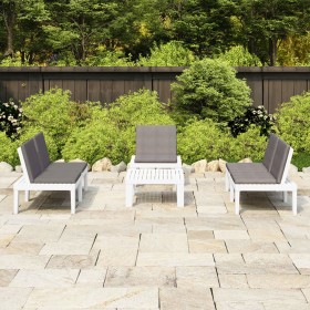 Set de muebles de jardín 4 piezas con cojines plástico blanco de , Conjuntos de jardín - Ref: Foro24-3059835, Precio: 340,60 ...