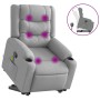 Sillón de masaje reclinable de pie de tela gris claro en Sillones | Comprar online en Foru.es