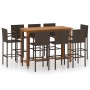 Conjunto de bar para jardín 9 piezas marrón de , Conjuntos de jardín - Ref: Foro24-3068019, Precio: 667,57 €, Descuento: %