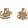 Muebles de jardín 4 pzas y cojines marrón miel madera pino de , Conjuntos de jardín - Ref: Foro24-3075262, Precio: 257,05 €, ...