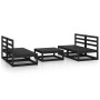 Juego de muebles de jardín 5 pzas y cojines negro madera pino de , Conjuntos de jardín - Ref: Foro24-3075243, Precio: 310,32 ...