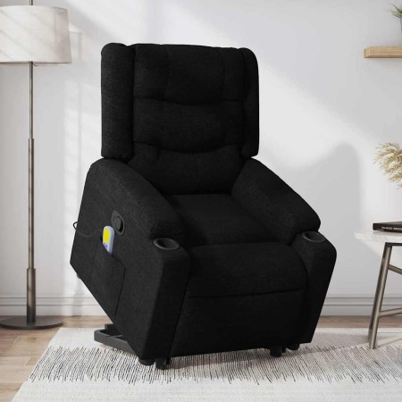 Sillón reclinable de masaje elevable tela negro en Sillones | Comprar online en Foru.es