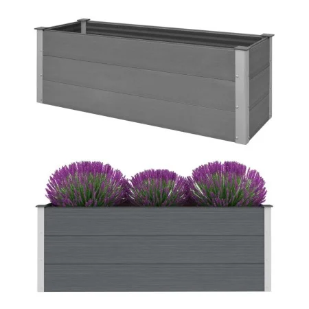 Arriate de WPC gris 150x50x54 cm de vidaXL, Maceteros y jardineras - Ref: Foro24-43607, Precio: 247,90 €, Descuento: %