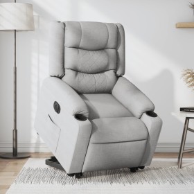 Sillón eléctrico reclinable elevable de tela gris claro en Sillones | Comprar online en Foru.es