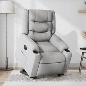 Sillón eléctrico reclinable elevable de tela gris claro en Sillones | Comprar online en Foru.es