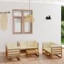 Juego de muebles de jardín 7 pzas y cojines madera pino maciza de , Conjuntos de jardín - Ref: Foro24-3076497, Precio: 825,97...